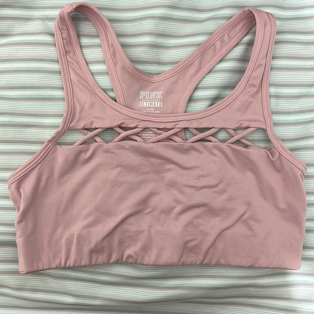 Pink sports bra